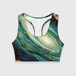 Женский спортивный топ Зеленая вселенная