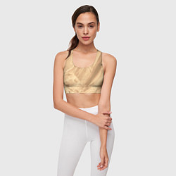 Топик спортивный женский Бежевая текстура каменная мрамор, цвет: 3D-принт — фото 2
