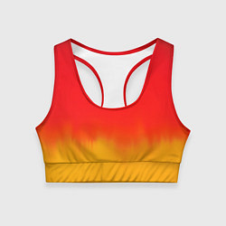 Женский спортивный топ Абстракция с красным и желтым