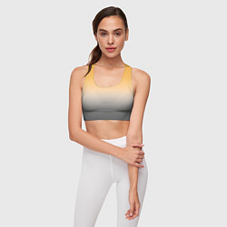 Топик спортивный женский Бледный жёлто-серый градиент, цвет: 3D-принт — фото 2