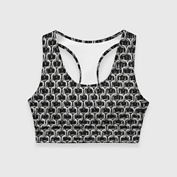 Топик спортивный женский Кольчуга крупная - паттерн, цвет: 3D-принт