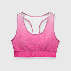 Топик спортивный женский Розовый градиент с узором, цвет: 3D-принт