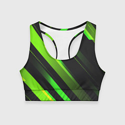 Топик спортивный женский Color black green, цвет: 3D-принт