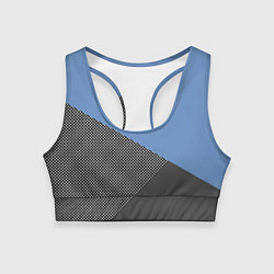 Топик спортивный женский Сине-серый геометричный, цвет: 3D-принт