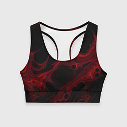 Топик спортивный женский Черно-красная размытая абстракция, цвет: 3D-принт