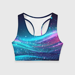 Топик спортивный женский Синяя блестящая текстура, цвет: 3D-принт