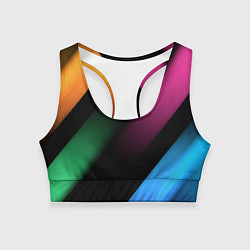 Топик спортивный женский Multicoloured, цвет: 3D-принт