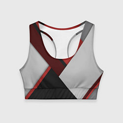 Топик спортивный женский Color black red grey, цвет: 3D-принт