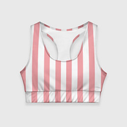 Топик спортивный женский Полосы розозые, цвет: 3D-принт