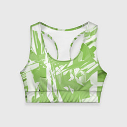 Топик спортивный женский Color white green, цвет: 3D-принт