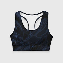 Топик спортивный женский Чёрно-синий абстрактный космос, цвет: 3D-принт