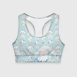 Топик спортивный женский Нежные зайки, цвет: 3D-принт