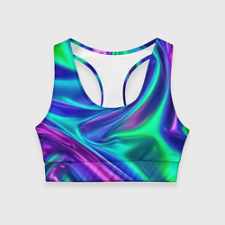 Топик спортивный женский Neon waves, цвет: 3D-принт