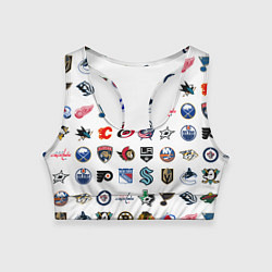 Женский спортивный топ Команды НХЛ на белом фоне