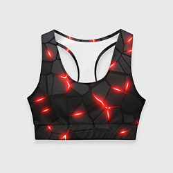Топик спортивный женский Красная неоновая броня, цвет: 3D-принт