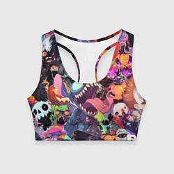 Топик спортивный женский Страшилки, цвет: 3D-принт