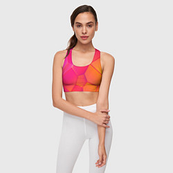 Топик спортивный женский Розово-оранжевые плиты, цвет: 3D-принт — фото 2