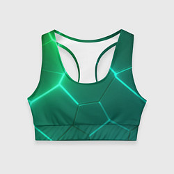 Топик спортивный женский Зеленые неоновые плитки, цвет: 3D-принт