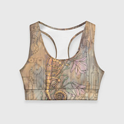 Женский спортивный топ Стимпанк механический киберхамелеон