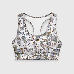 Топик спортивный женский Земли Башни - Герои 3, цвет: 3D-принт