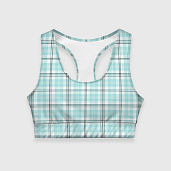 Топик спортивный женский Checkered light blue, цвет: 3D-принт