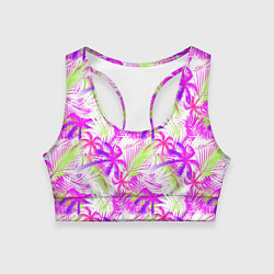 Топик спортивный женский Palm tree pink, цвет: 3D-принт