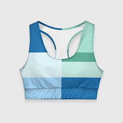 Топик спортивный женский Мятное небо колор-блок, цвет: 3D-принт