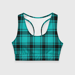 Топик спортивный женский Checkered blue, цвет: 3D-принт