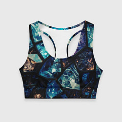 Топик спортивный женский Текстура драгоценных камней, цвет: 3D-принт