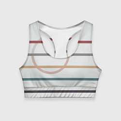 Топик спортивный женский Stripes and circle, цвет: 3D-принт