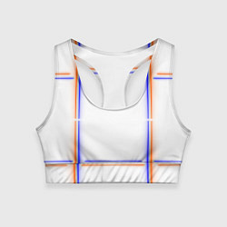 Топик спортивный женский Neon white orange light blue, цвет: 3D-принт