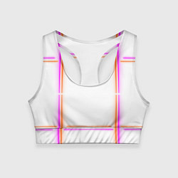 Топик спортивный женский Neon white orange pink, цвет: 3D-принт