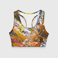 Топик спортивный женский Живая Абстракция: Поток Цветов и Форм в Постоянном, цвет: 3D-принт