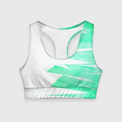 Топик спортивный женский Color white light blue strip, цвет: 3D-принт