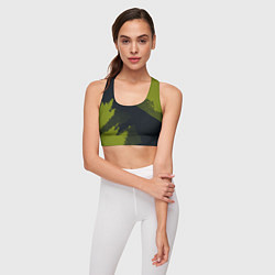 Топик спортивный женский Абстрактная текстура в зеленом, цвет: 3D-принт — фото 2