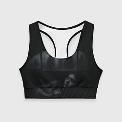 Женский спортивный топ Испуганная девушка прячется в машине ужасы триллер