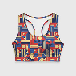 Топик спортивный женский Геометрический карнавал, цвет: 3D-принт