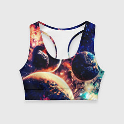 Топик спортивный женский Фантастический космос планеты, цвет: 3D-принт