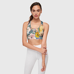 Топик спортивный женский Цветы цветочки, цвет: 3D-принт — фото 2