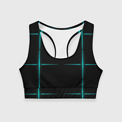 Топик спортивный женский Color black blue stripes, цвет: 3D-принт
