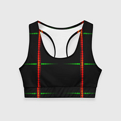 Женский спортивный топ Color black green orange stripes