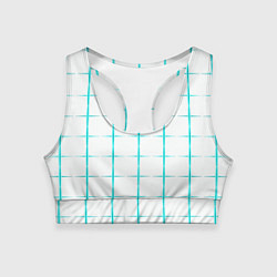 Топик спортивный женский Color white light blue crosses, цвет: 3D-принт