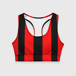 Топик спортивный женский Color red and black, цвет: 3D-принт