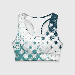 Топик спортивный женский Узорчатые пятна по диагонали, цвет: 3D-принт