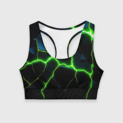Топик спортивный женский Green split, цвет: 3D-принт
