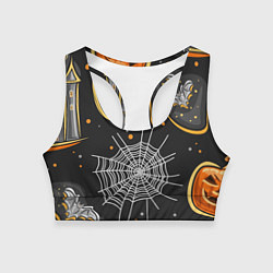 Топик спортивный женский Атмосфера хэллоуина, цвет: 3D-принт