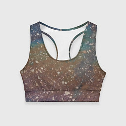 Топик спортивный женский Мокрый маслянный асфальт, цвет: 3D-принт