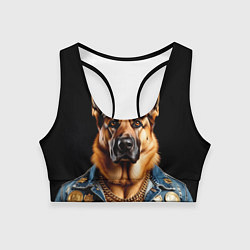 Женский спортивный топ Овчарка в бейсболке