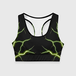 Топик спортивный женский Color green black, цвет: 3D-принт