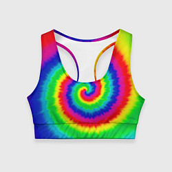 Топик спортивный женский Tie dye, цвет: 3D-принт